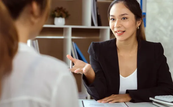 two businesswomen at work